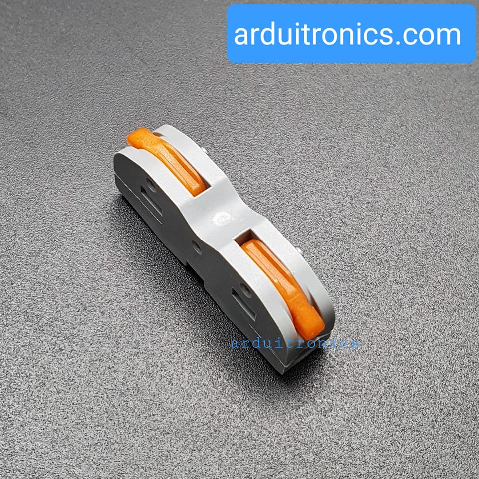 Terminal ต่อสายไฟแบบเร็ว 2 ช่อง (1 in - 1 out) Wire Connector Quick Terminal 0.08-4mm Square Splitter SPL-1 สีส้ม