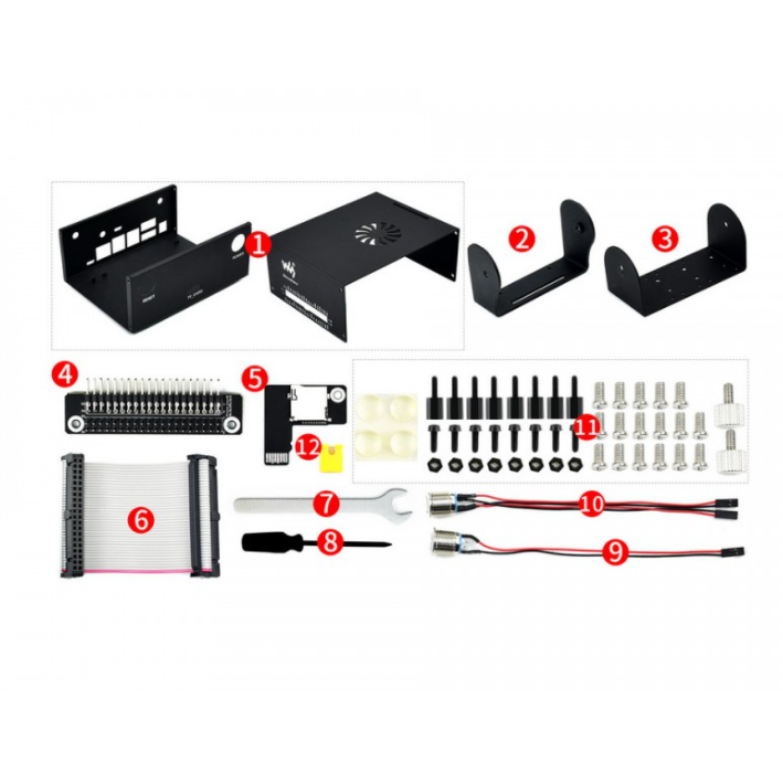 Jetson Nano Metal Case (C), Camera Holder, Internal Fan Design (ของแท้จาก Waveshare)