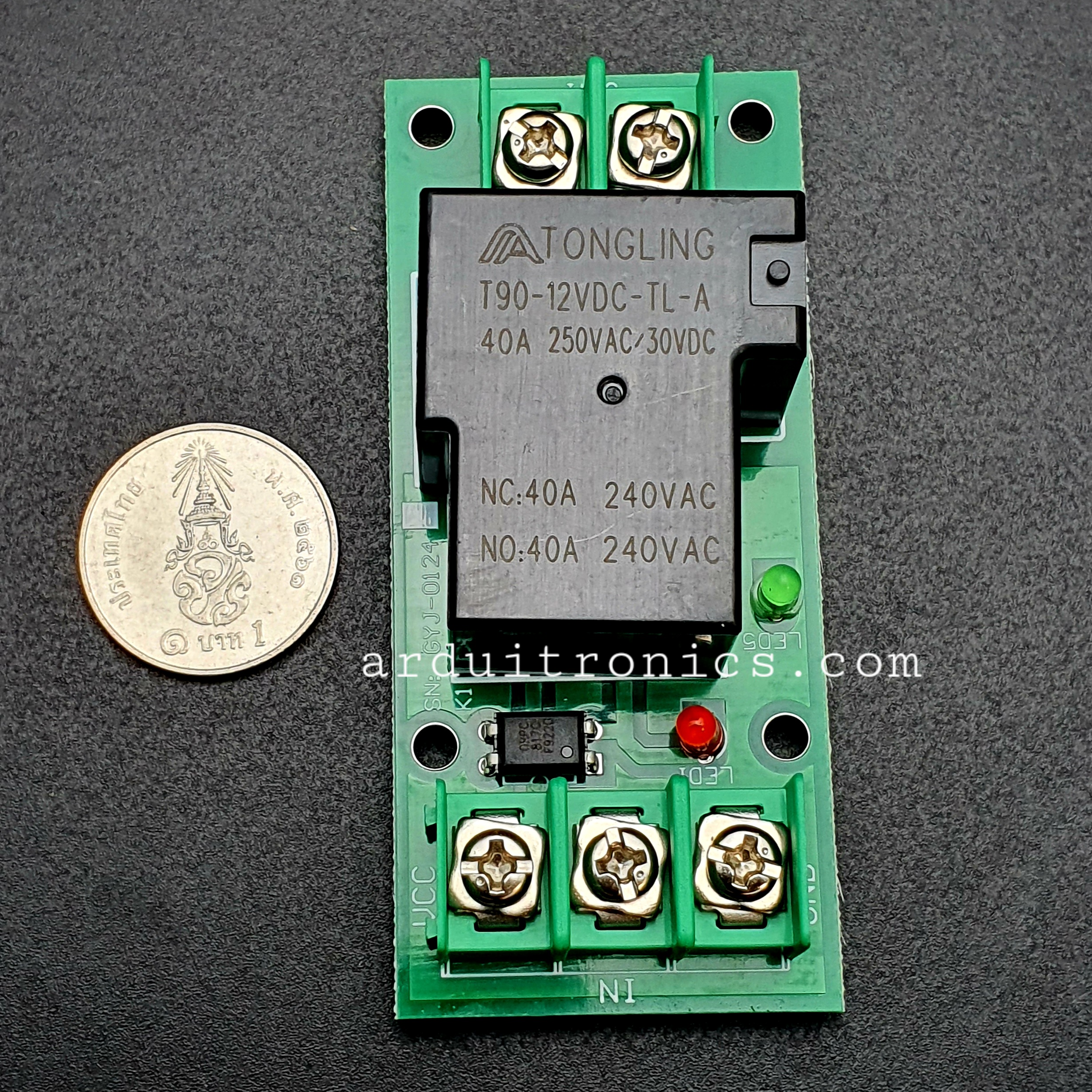 1 Channel Relay 12V 30A รีเลย์ 12V 30A ทำงานแบบ Active High