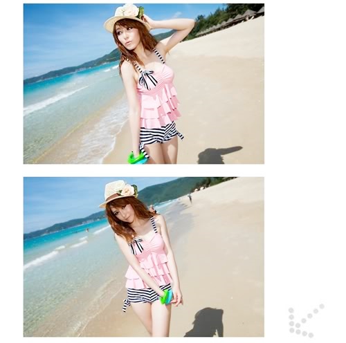 ***พร้อมส่ง***บิกินี่ชุดว่ายน้ำทูพีซ two-piece สวยเหมือนแบบค่ะ