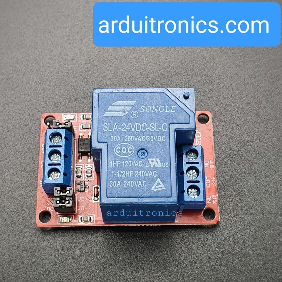 30A 24VDC Power Relay Coil ( High/Low Level Trigger ) Newer Version