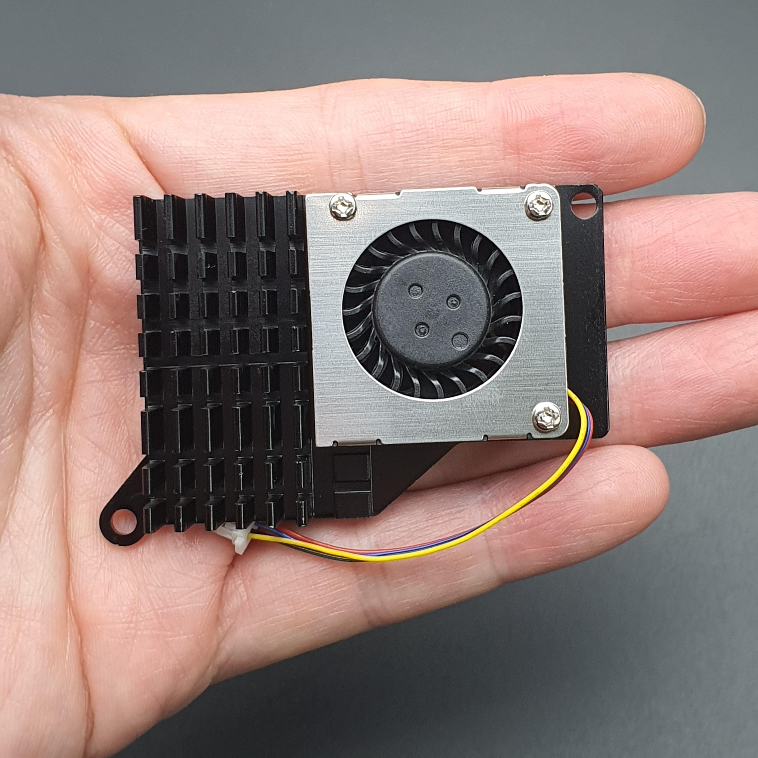 Raspberry Pi 5 Active Cooling Fan With Aluminum Radiator Heat Sink - สีดำและพัดลมสีดำ