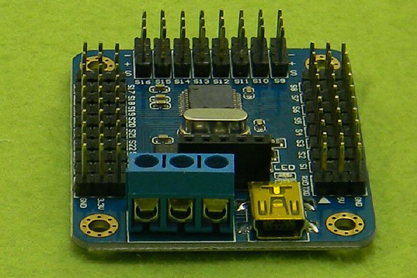Mini USB 16-Way Steering Servo Motor Controller Board