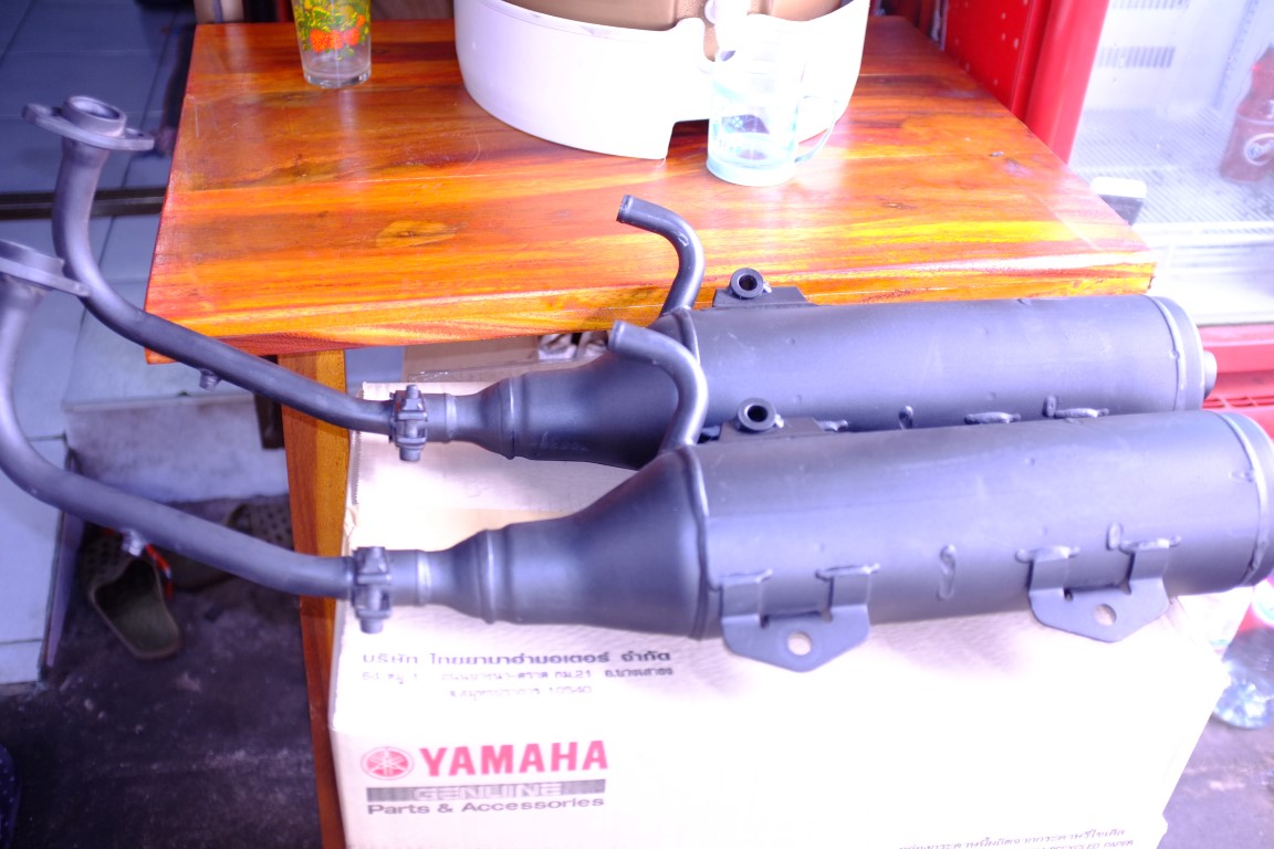 ท่อไอเสีย Yamaha Fino ไมล์แยก(รุ่นมีสวิงอาร์ม) แท้