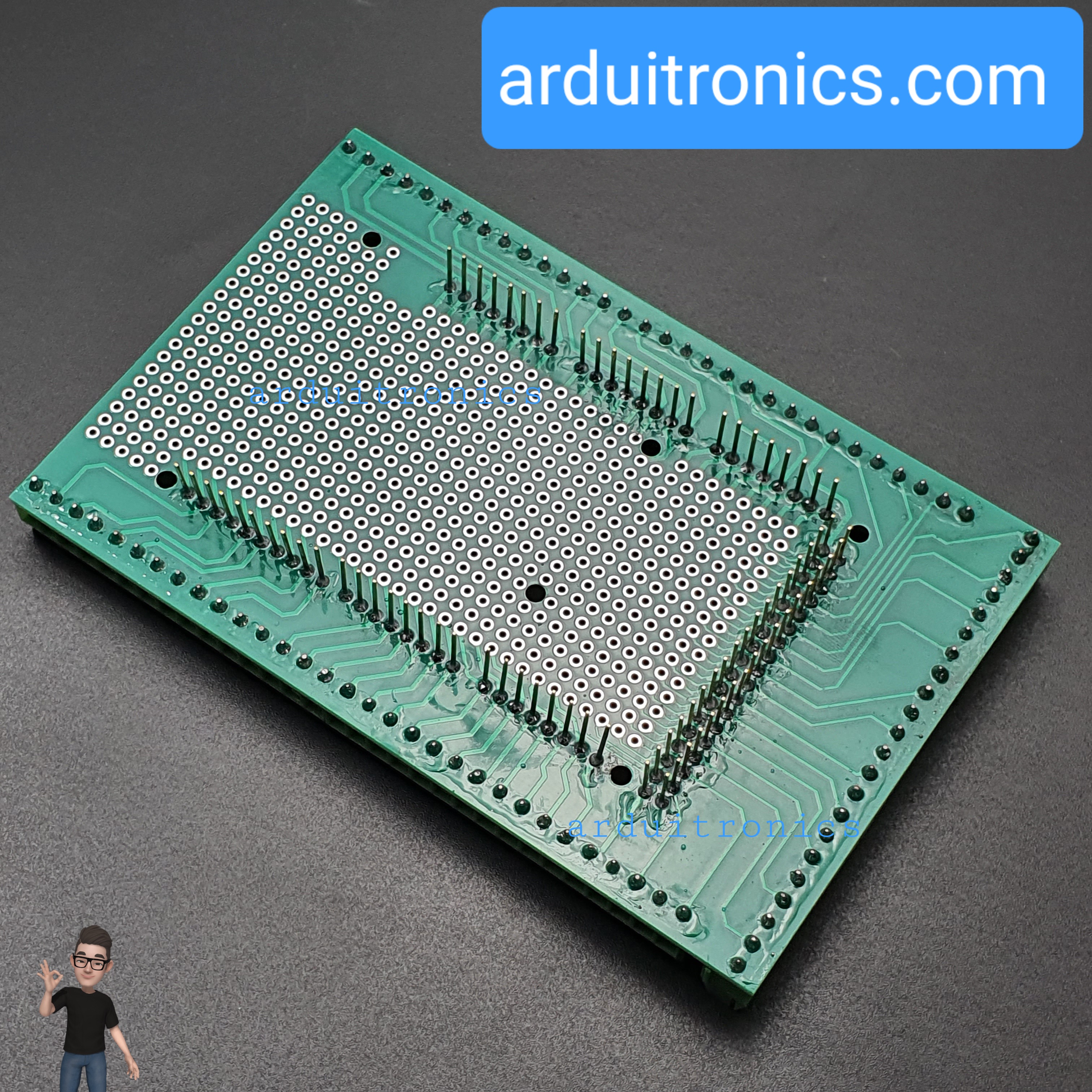 โมดูลขยายขา Mega2560 PCB Prototype Screw Terminal Block Shield for Arduino (บัคกรีแล้ว)
