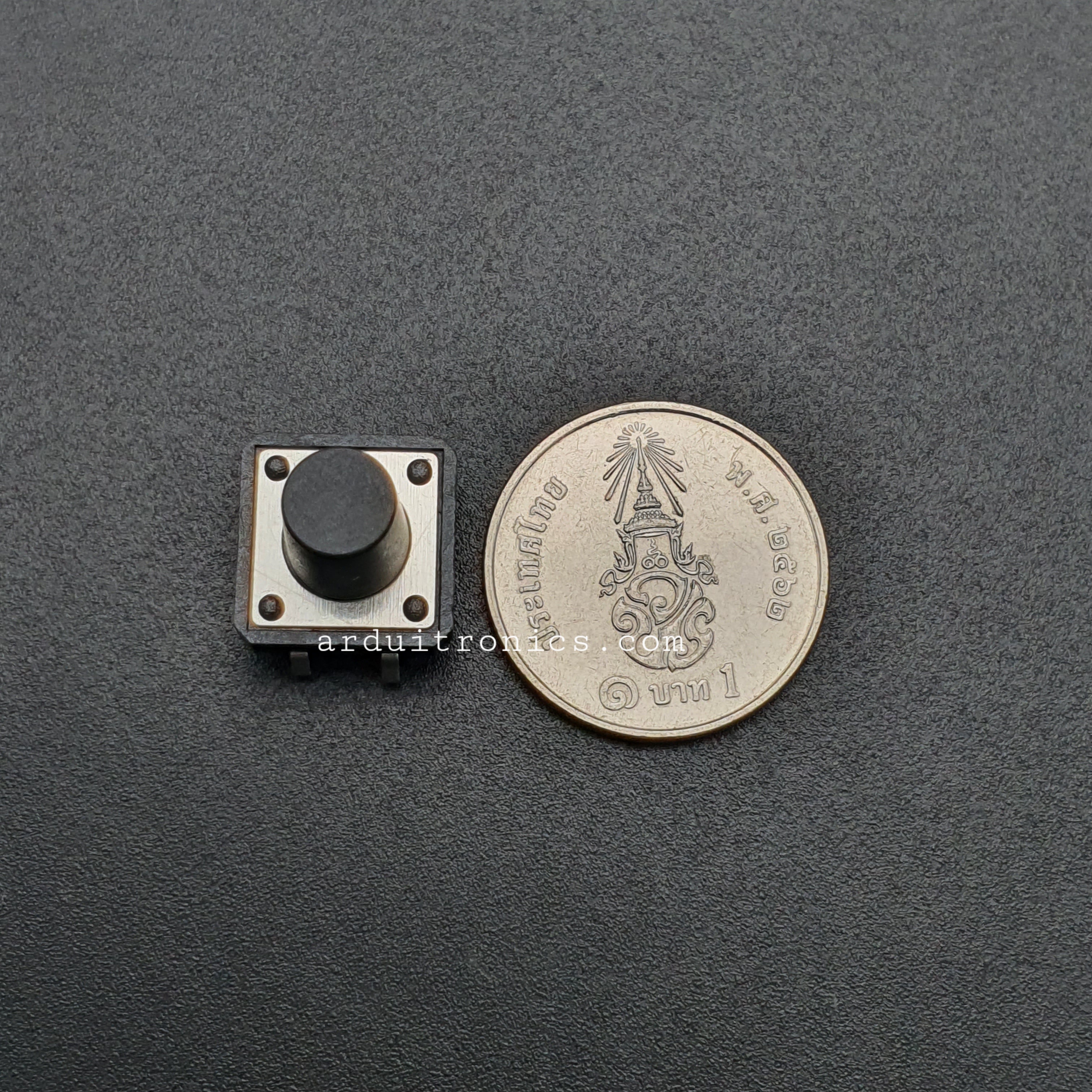 Tact Switch 12X12x12 mm ไมโครสวิตช์ กดติดปล่อยดับ 4 ขา (หัวกลม) (5 ชิ้น/pack)