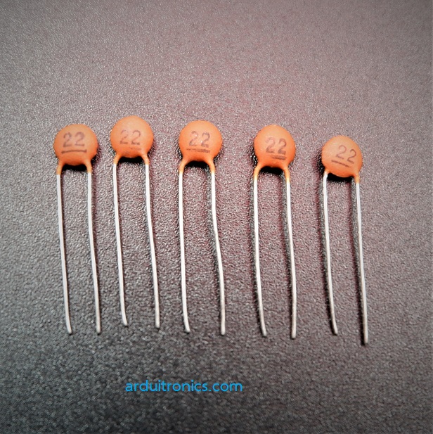 ตัวเก็บประจุ Ceramic Capacitor ตัวเก็บประจุชนิดเซรามิก 22pF 50V (pack 5 ตัว)