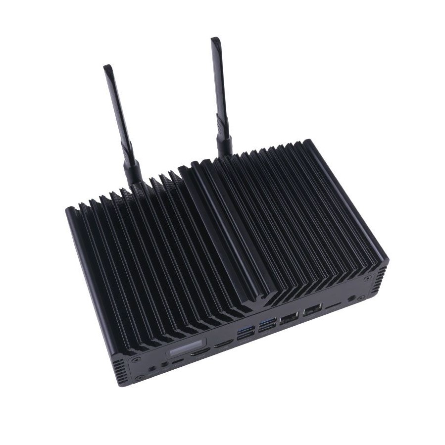 [สินค้า Pre-order] Jetson SUB Mini PC-Black with Jetson Xavier NX module, OLED screen, Passive Heat Dissipation Design, no-fan Designing, 256GB SATA SSD, WiFi, Antennas and pre-installed JetPack System - Seeed Nvidia