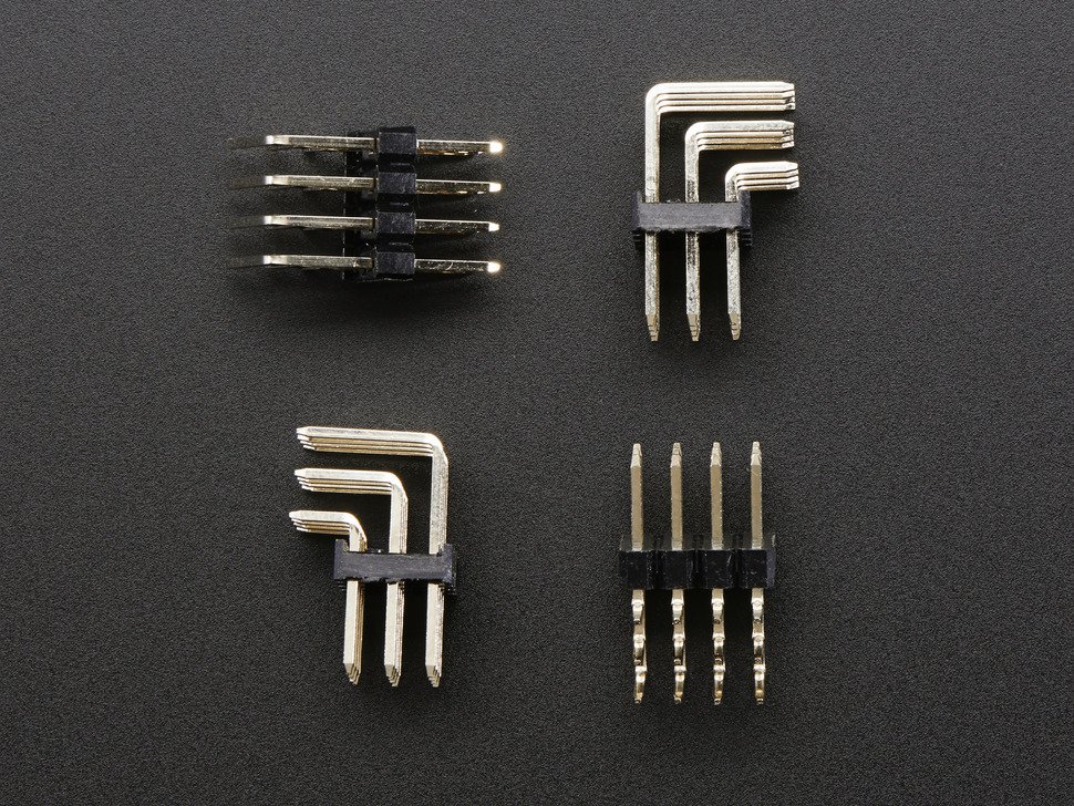 3x4 Right Angle Male Header - 4 pack (Adafruit)