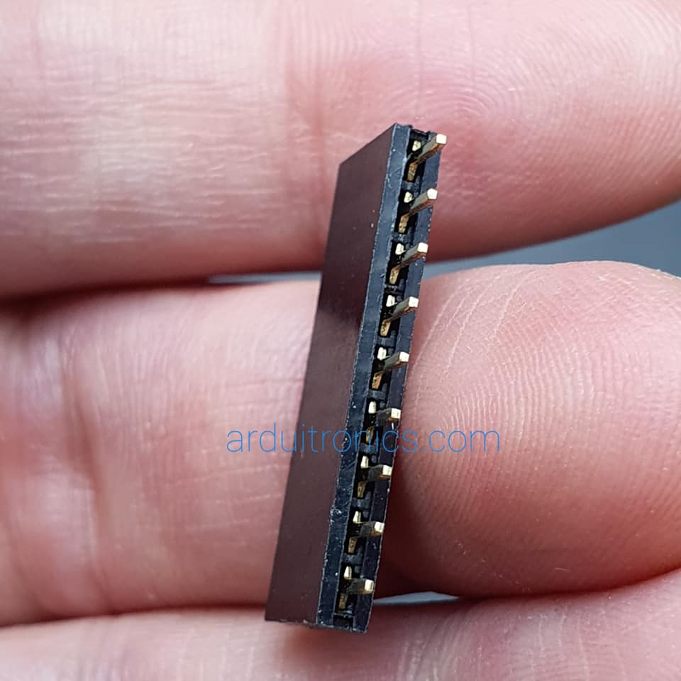 [Black] 1X9 Pin Single Row Female Header 2.54mm Pitch Straight Pin Square (จำนวน 1 ชิ้น)