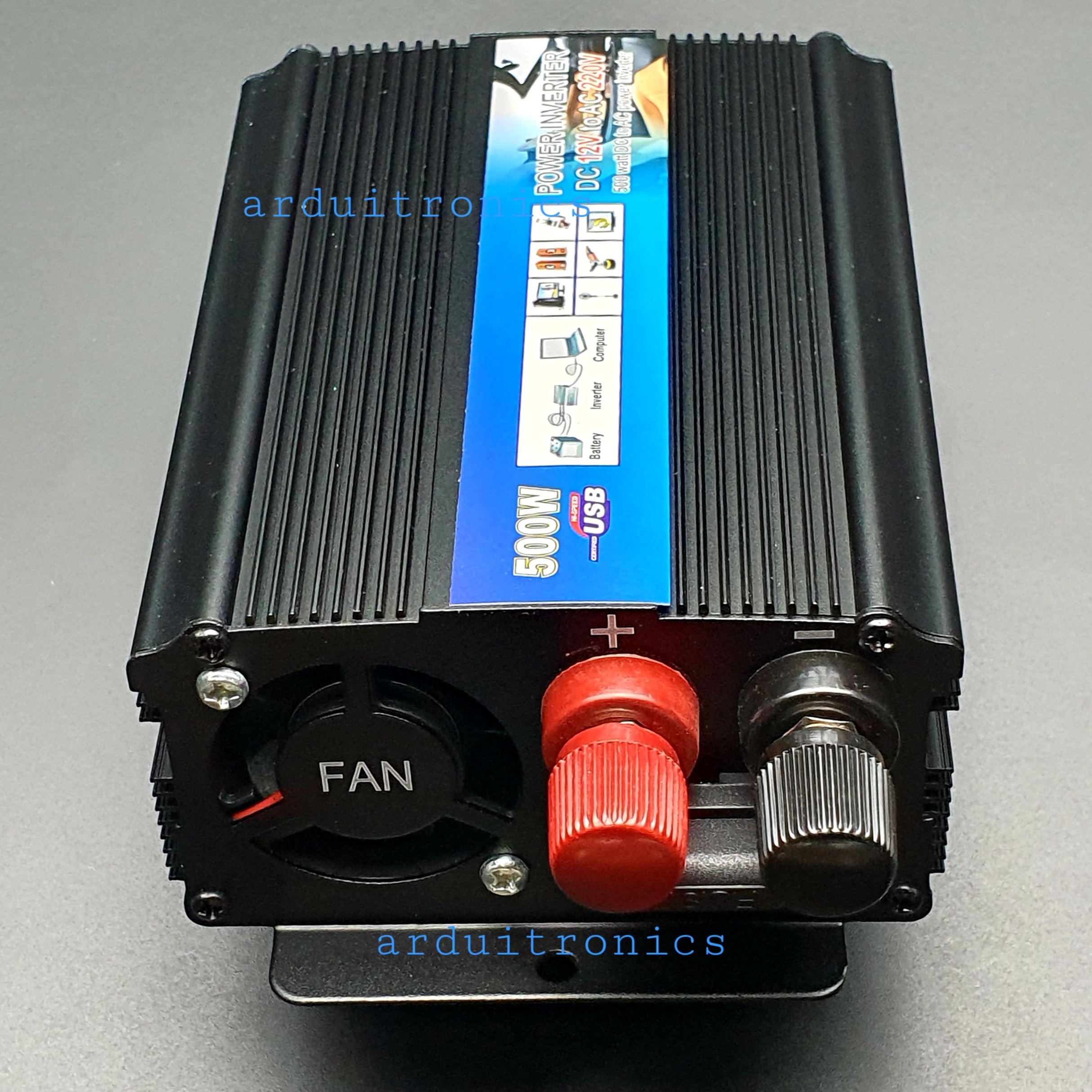 DC to AC Power Inverter 500W 12VDC to 220VAC 50 Hz (modified Sine Wave) สีดำ
