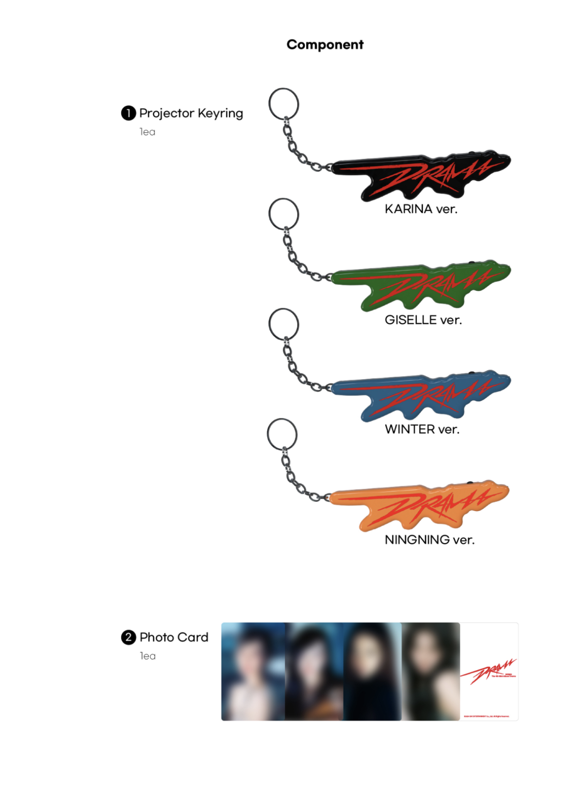 aespa -aespa The 4th Mini Album - 'Drama’ WHITE Ver. MD - Projector Keyring - ระบุชื่อที่ต้องกา