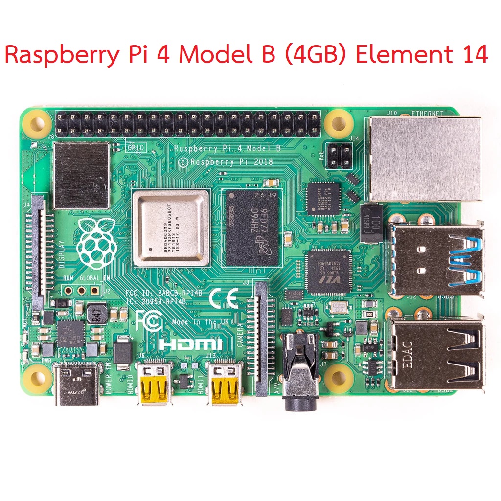 [จัดส่งฟรี] Raspberry Pi 4 Model B (แรม 4GB) ของแท้ made in UK