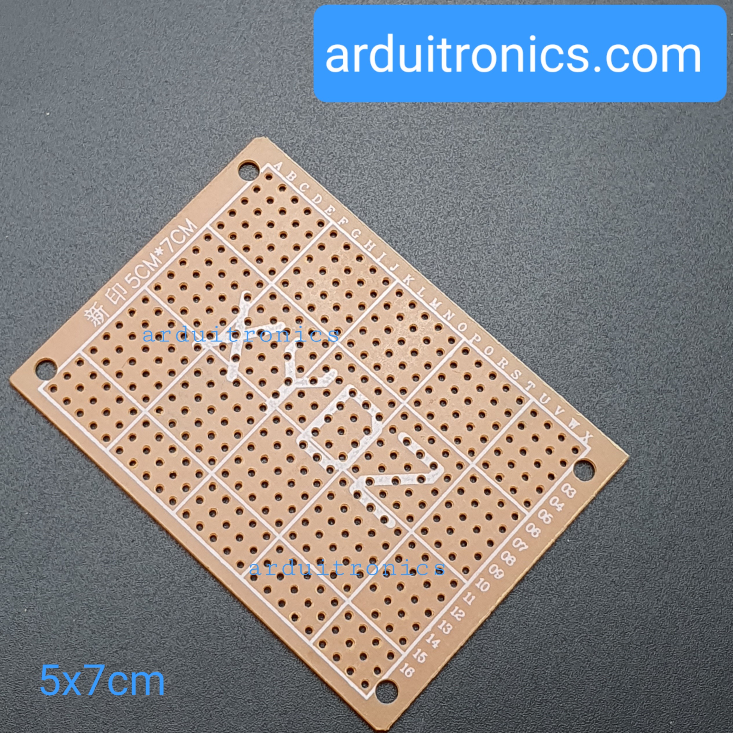 แผ่น PCB ไข่ปลา 1 หน้า ขนาด 5x7cm (สีน้ำตาล) แผ่นปริ๊นอเนกประสงค์ PCB 1 หน้า ไข่ปลา Prototype PCB Board 5x7cm