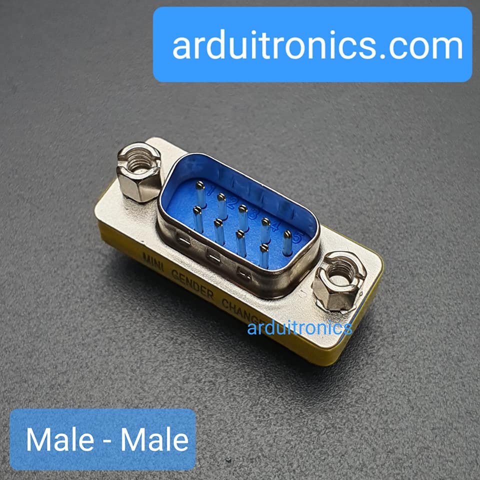 RS232 9 Pin Com Port DB9 Adapter Head Male To Male (DB9 เฉพาะหัว ตัวผู้ - ตัวผู้) จำนวน 1 หัว