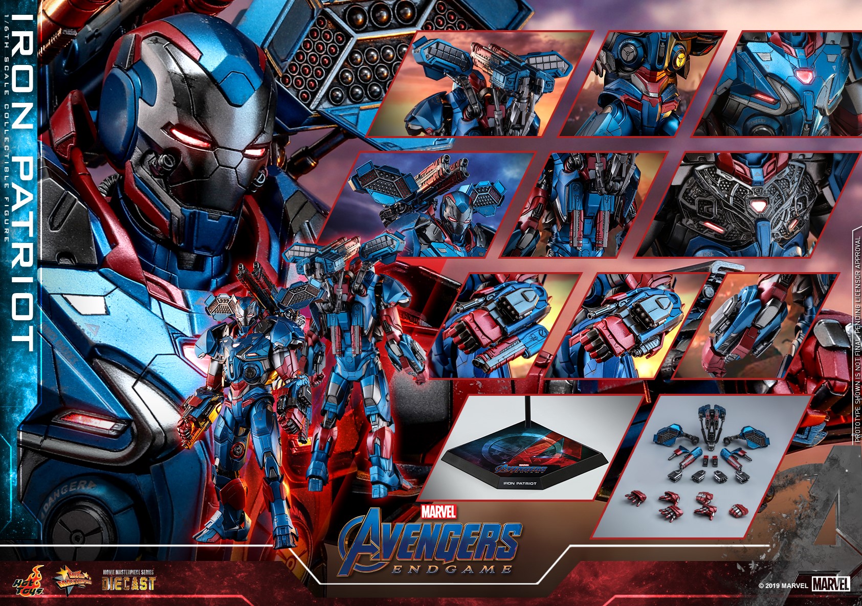 "Pre-Order" Hot Toys Avengers: Endgame - 1/6th scale Iron Patriot Collectible Figure