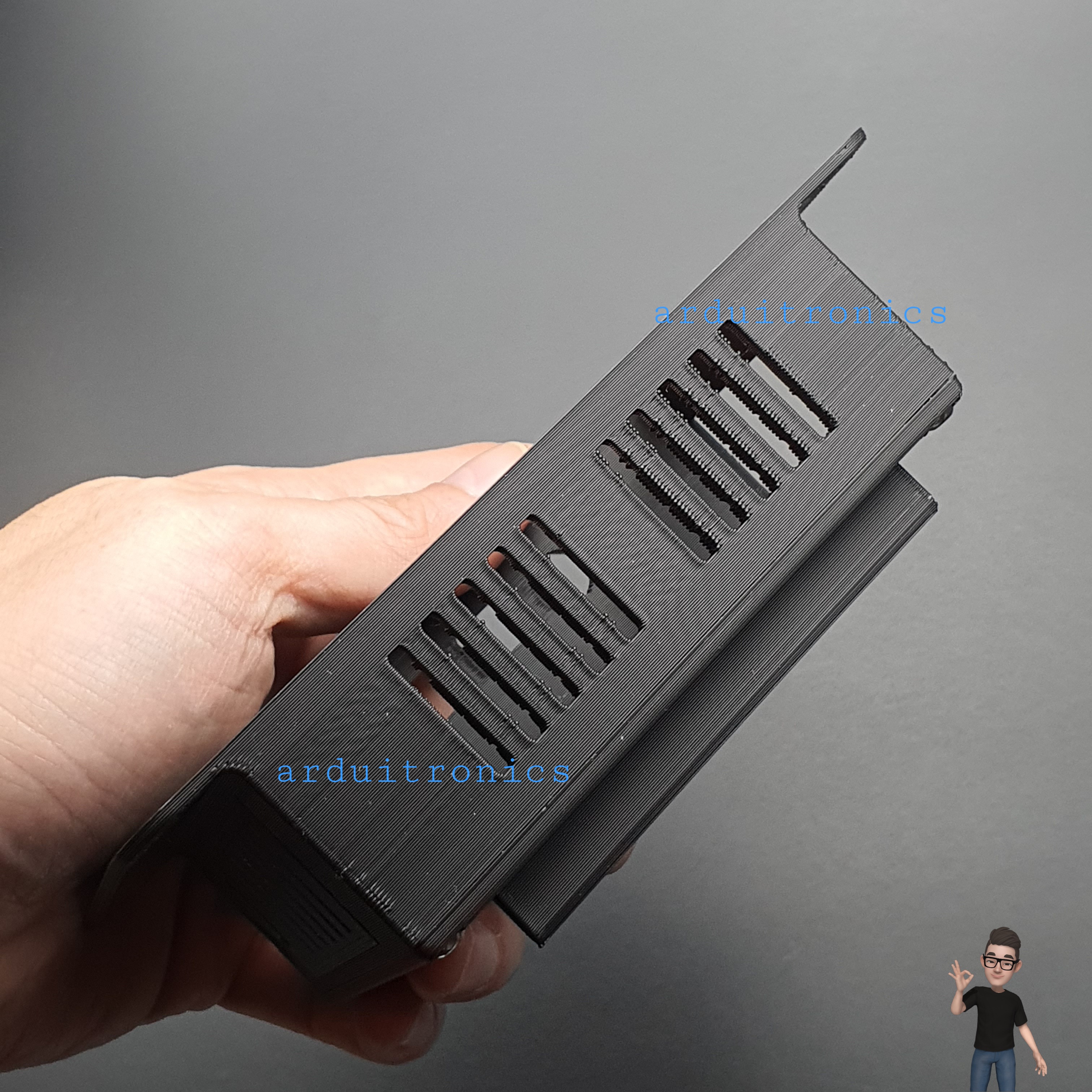 3D Printed Screen Case (Black) for Raspberry Pi Official 7 inch LCD Touchscreen