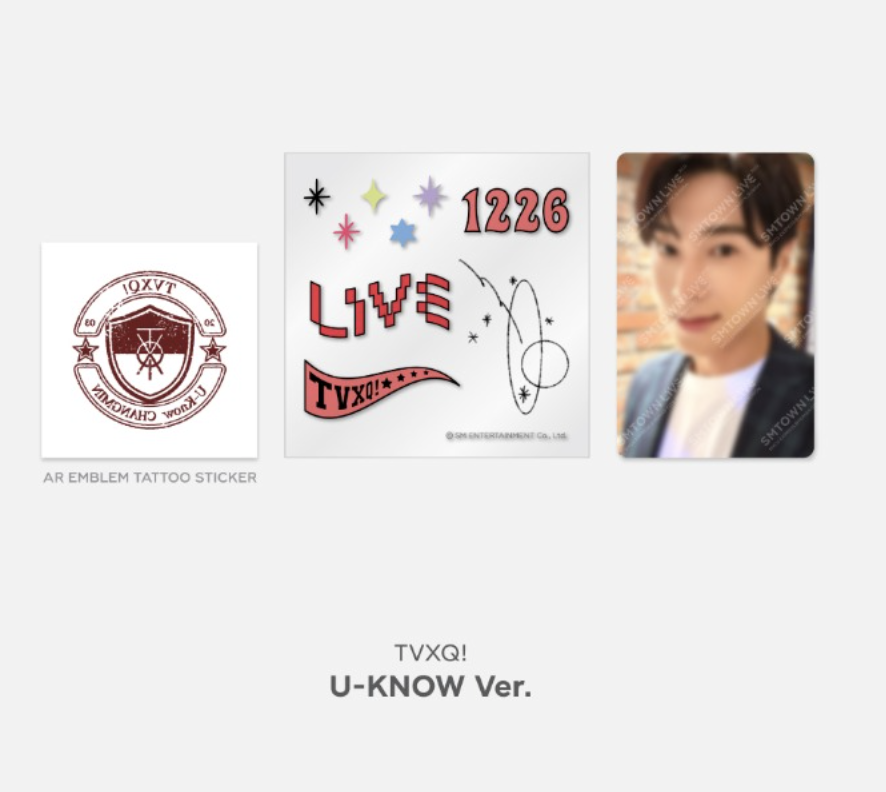 SMTOWN LIVE 2022 : SMCU EXPRESS @ HUMAN CITY_SUWON OFFICIAL MD -AR Tattoo Sticker set (ได้ photo card ) - TVXQ ระบุชื่อ