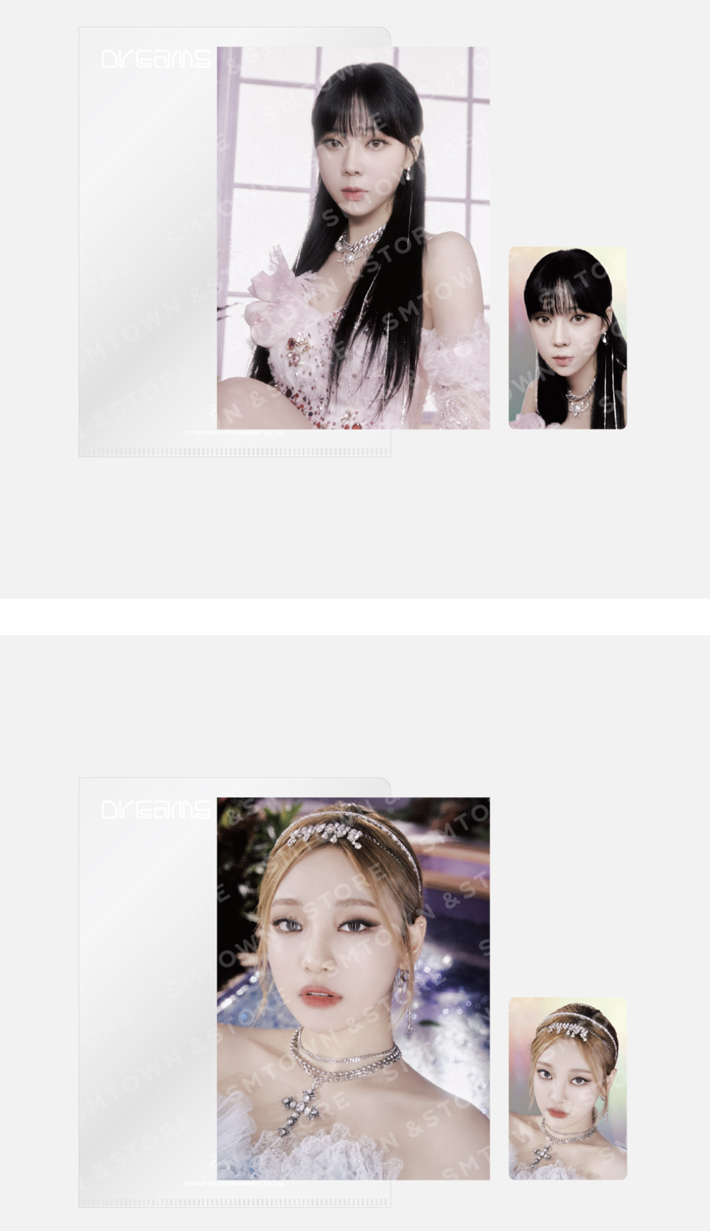 aespa - ของสะสม Aespa Dreams Come True MD - Postcard + Hologram Photocard set - ระบุชื่อที่ต้องการ