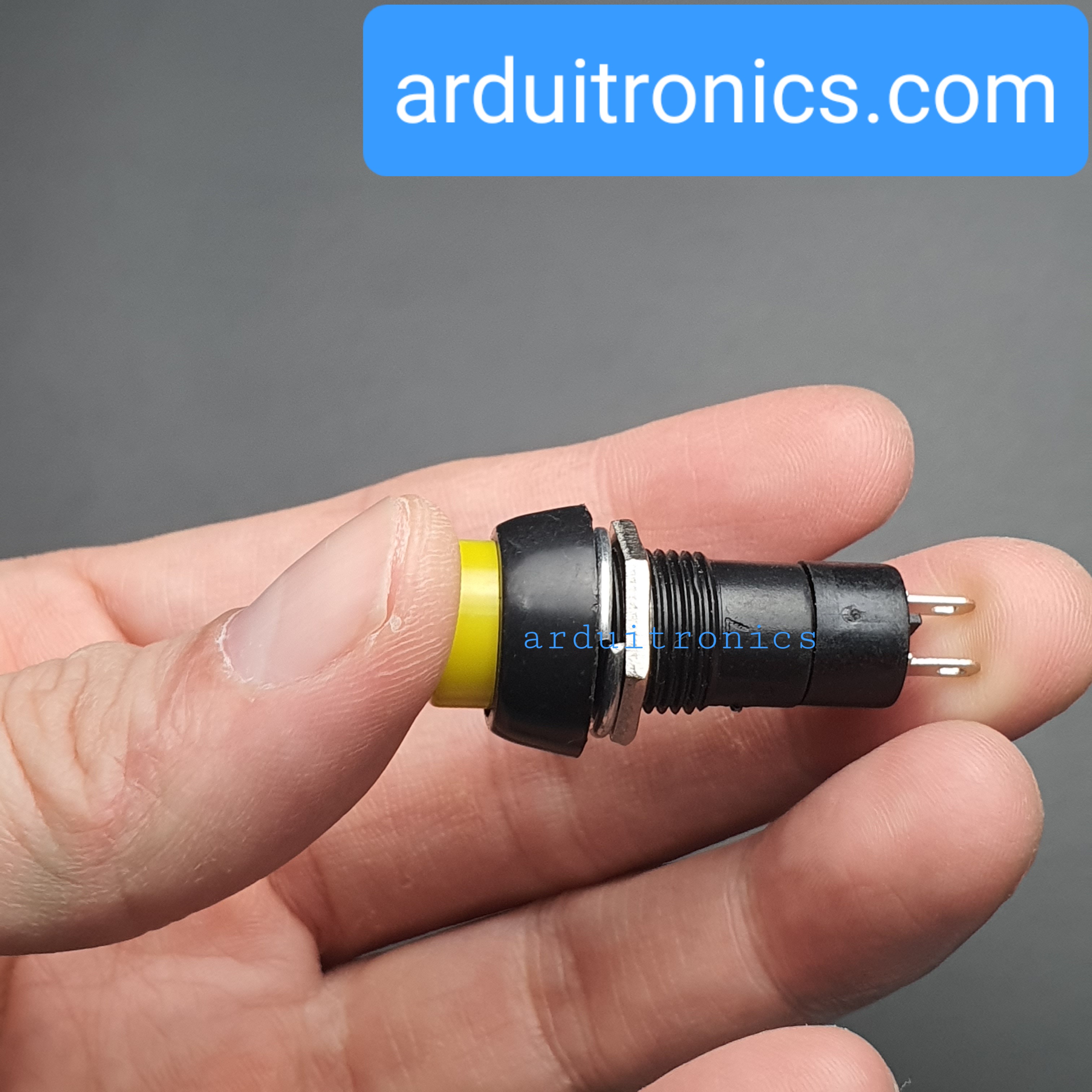 สวิตช์ กดติด กดดับ 250V 3A (สีเหลือง) - Yellow