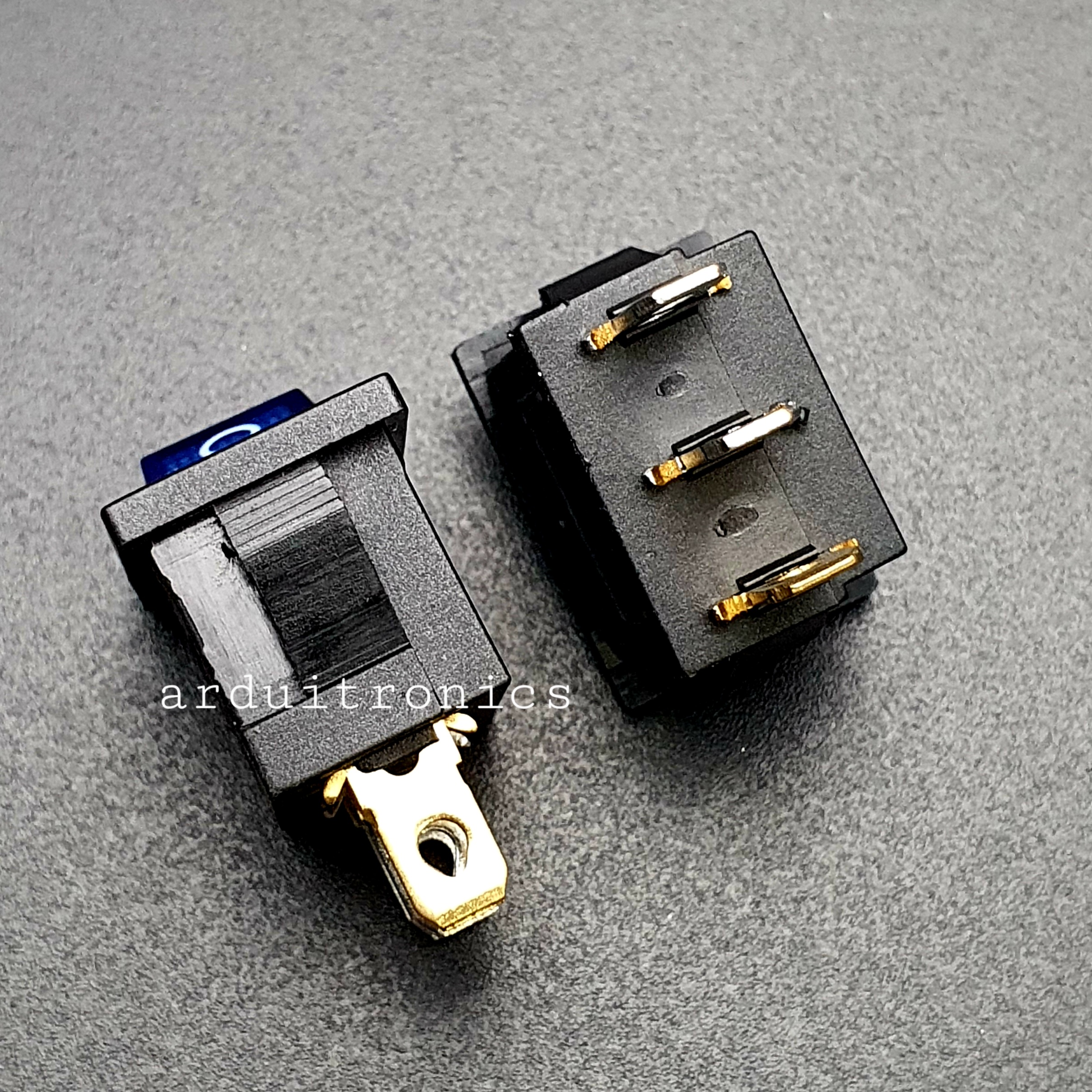 สวิตช์ไฟเปิด/ปิด Size 19x12mm Power Switch 3 ขา KCD1-101/N สีน้ำเงิน (1ชิ้น)