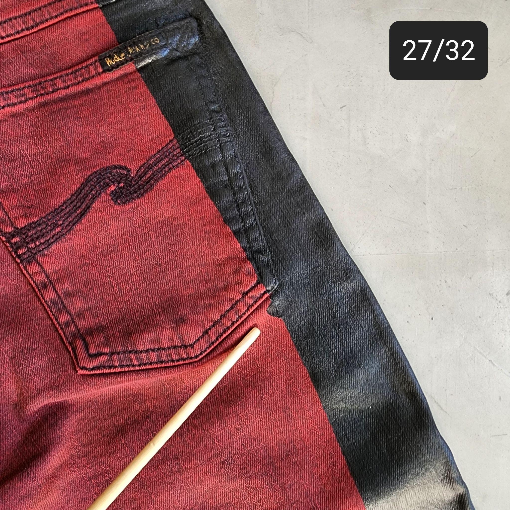 [DEFECT] High Kai Org. Black Stripe ยีนส์สกินนี่เอวสูง Nudie Jeans ของแท้ 100%