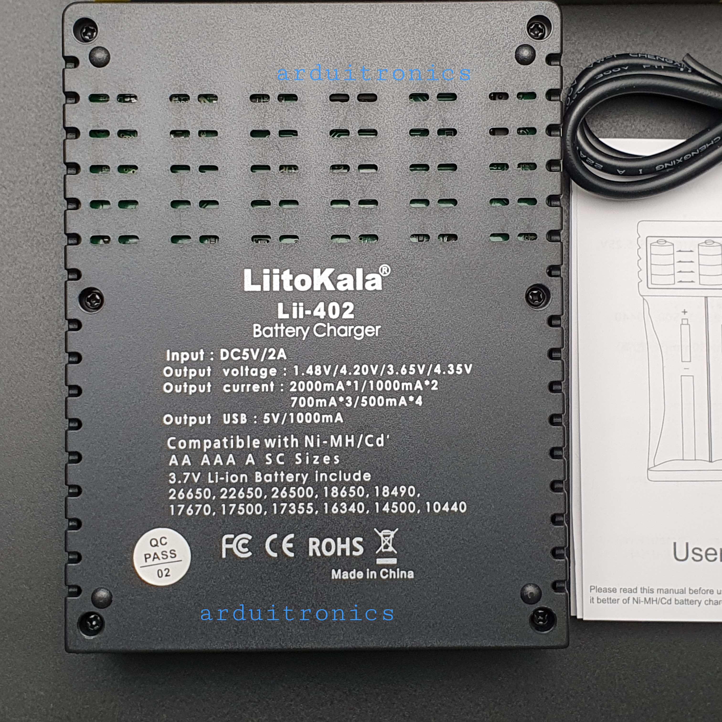 เครื่องชาร์จถ่าน Liitokala Lii402 10440 / 14500 / 18650 3.7V 4ก้อน