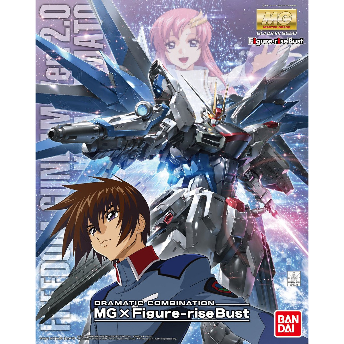 MG 1/100 ZGMF-X10A Freedom Gundam Ver. 2.0 & Figure-rise Bust Kira Yamato Dramatic Combination