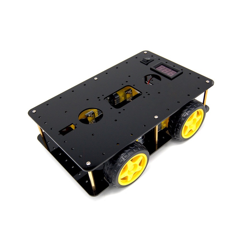 4WD 2-Layer Smart Car Chassis Kit (พร้อม Voltmeter และ สวิตช์เปิด/ปิด)