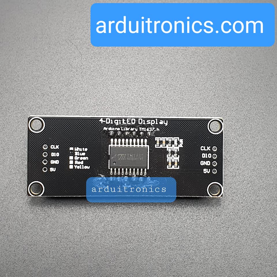 โมดูลแสดงค่าตัวเลข 4 หลัก สีน้ำเงิน 7 Segment 4 Digit TM1637 Module Size 0.56" (5643BB Common Anode)