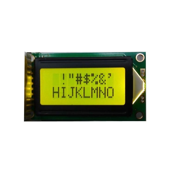 LCM0802A 5V 8x2 Character LCD 0802 (Yellow-Green with Backlight)