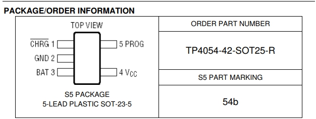 LTH7 LTC4054 LTC4054ES5-4.2 SOT23-5