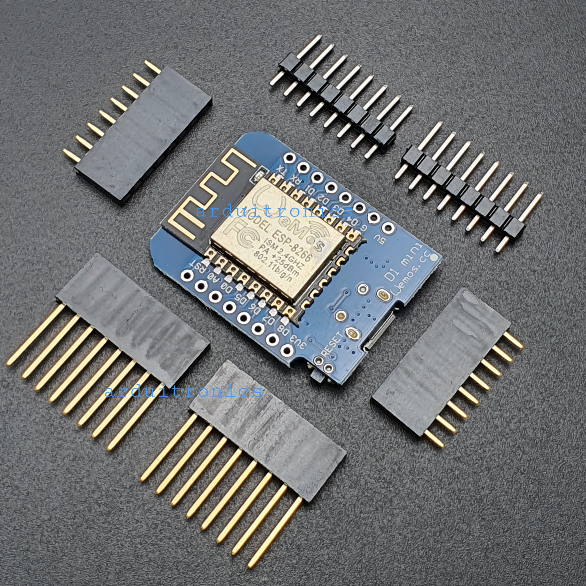 WeMos D1 Mini V2 (NodeMCU based ESP8266) + Free Pin Headers