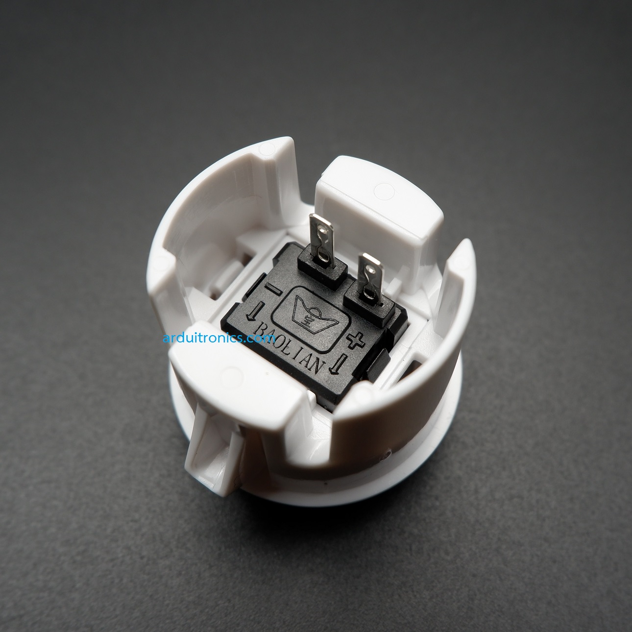 Arcade Button White (สีขาว แบบฐานสูง) ปุ่มกดตู้เกม สวิตช์ปุ่มกดติดปล่อยดับ สีขาว