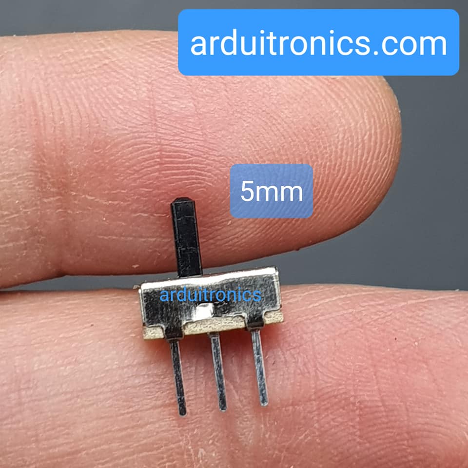 สวิตช์เลื่อน On/Off 3ขา ก้านยาว 5mm (Slide Switch SS12D00 G5)