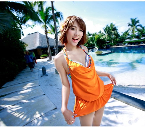 ***พร้อมส่ง***บิกินี่ชุดว่ายน้ำ set 3 ชิ้น (three pieces) สวยเหมือนแบบค่ะ