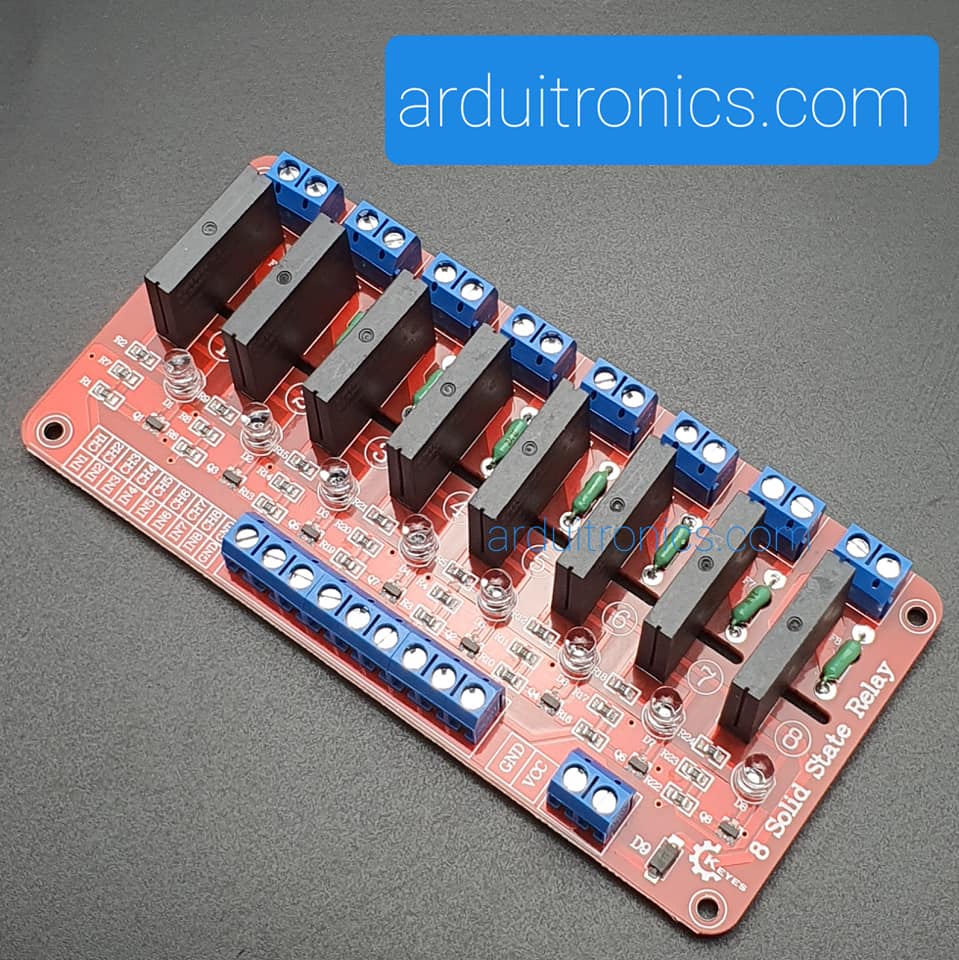 Keyes 8 Channel Solid State Relay Module (SSR) Red PCB