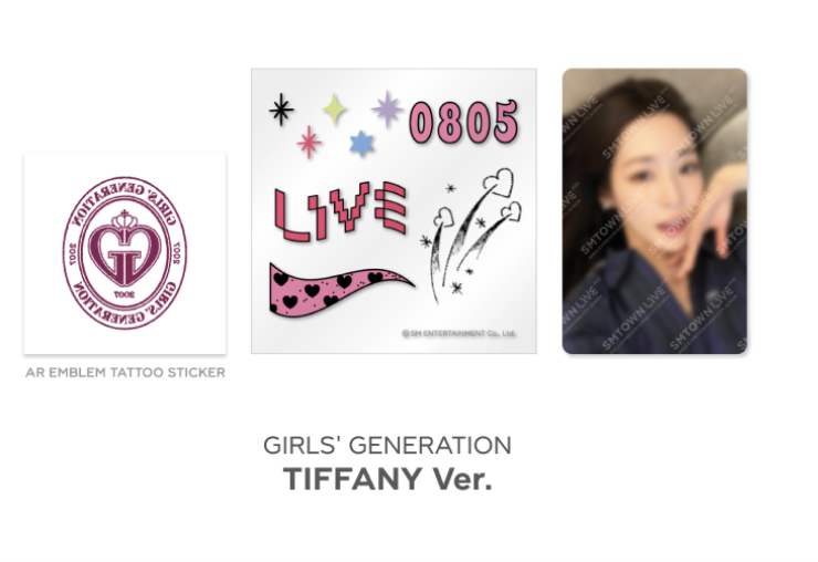 SMTOWN LIVE 2022 : SMCU EXPRESS @ HUMAN CITY_SUWON OFFICIAL MD -AR Tattoo Sticker set (ได้ photo card ) - GIRLS' GENERATION - Tiffany