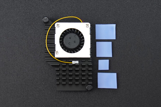 Raspberry Pi 5 Aluminum Alloy Cooling Fan - Black (แท้ DFRobot)