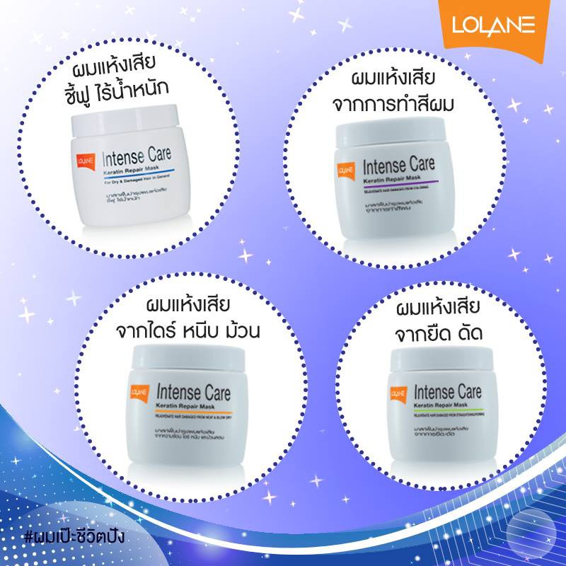 LOLANE KERATIN REPAIR MARK คาดม่วง โลแลน เนทรูร่า เคราติน รีแพร์ มาร์ก สูตรฟื้นบำรุงผมแห้งเสียจาการเปลี่ยนสีผม