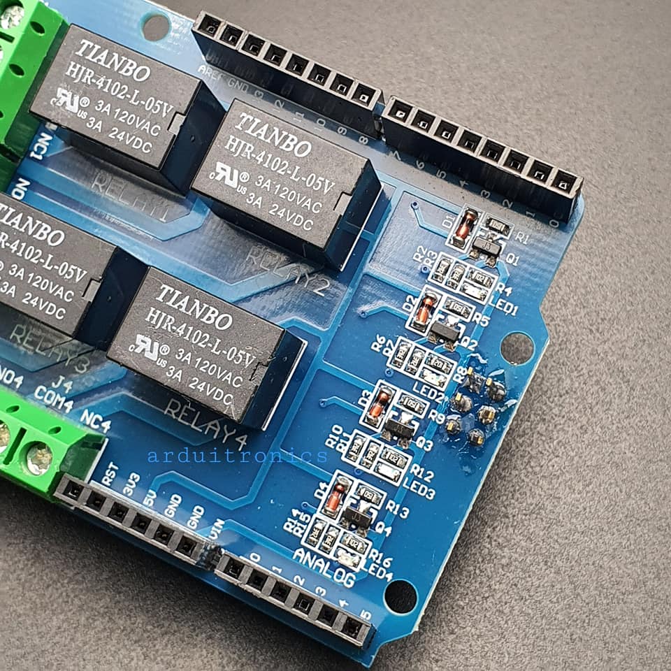 4 Channel Relay Shield for Arduino รีเลย์ 4 ช่อง