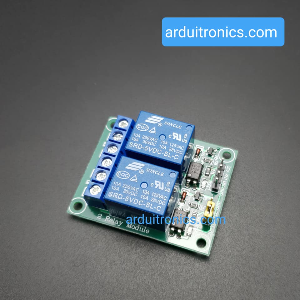 2 Channel Relay (Songle) - Active Low 5V 10A (PCB สีเขียว)