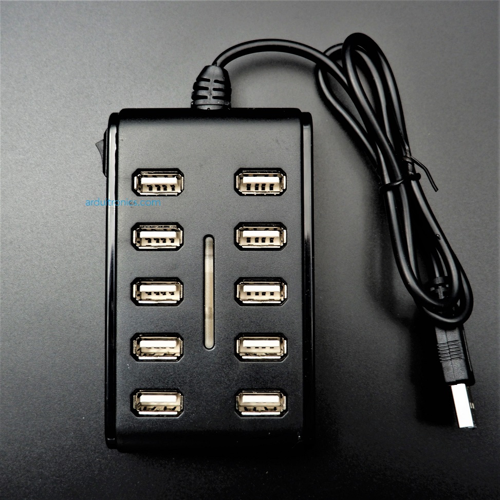 10 Ports Double Row USB 2.0 Hub with Switch
