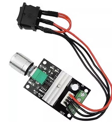 PWM DC Motor Speed Control 6-28Vdc 3A Module (ปุ่มหมุนสำหรับคุมความเร็วและมีสายสวิตซ์ปิดและเปิด2ระดับ)
