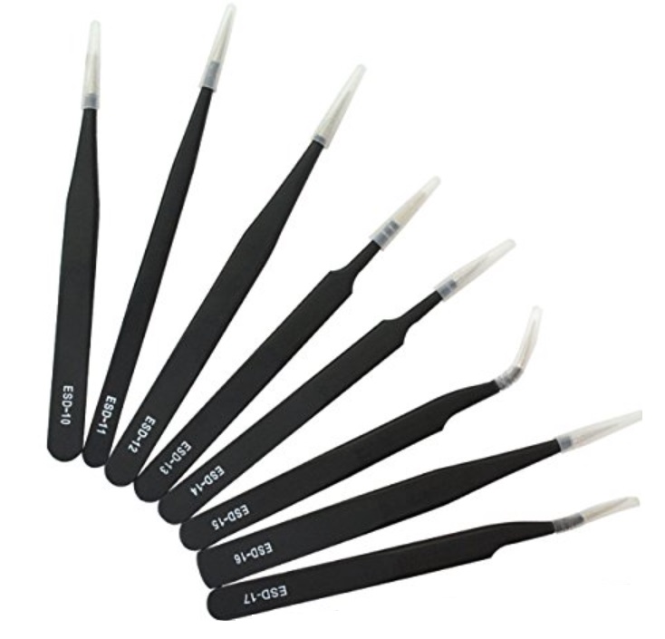 ชุดเซ็ท 8 ชิ้น คีมคีบ (Tweezer) ยี่ห้อ VETUS (ESD10 - ESD17)