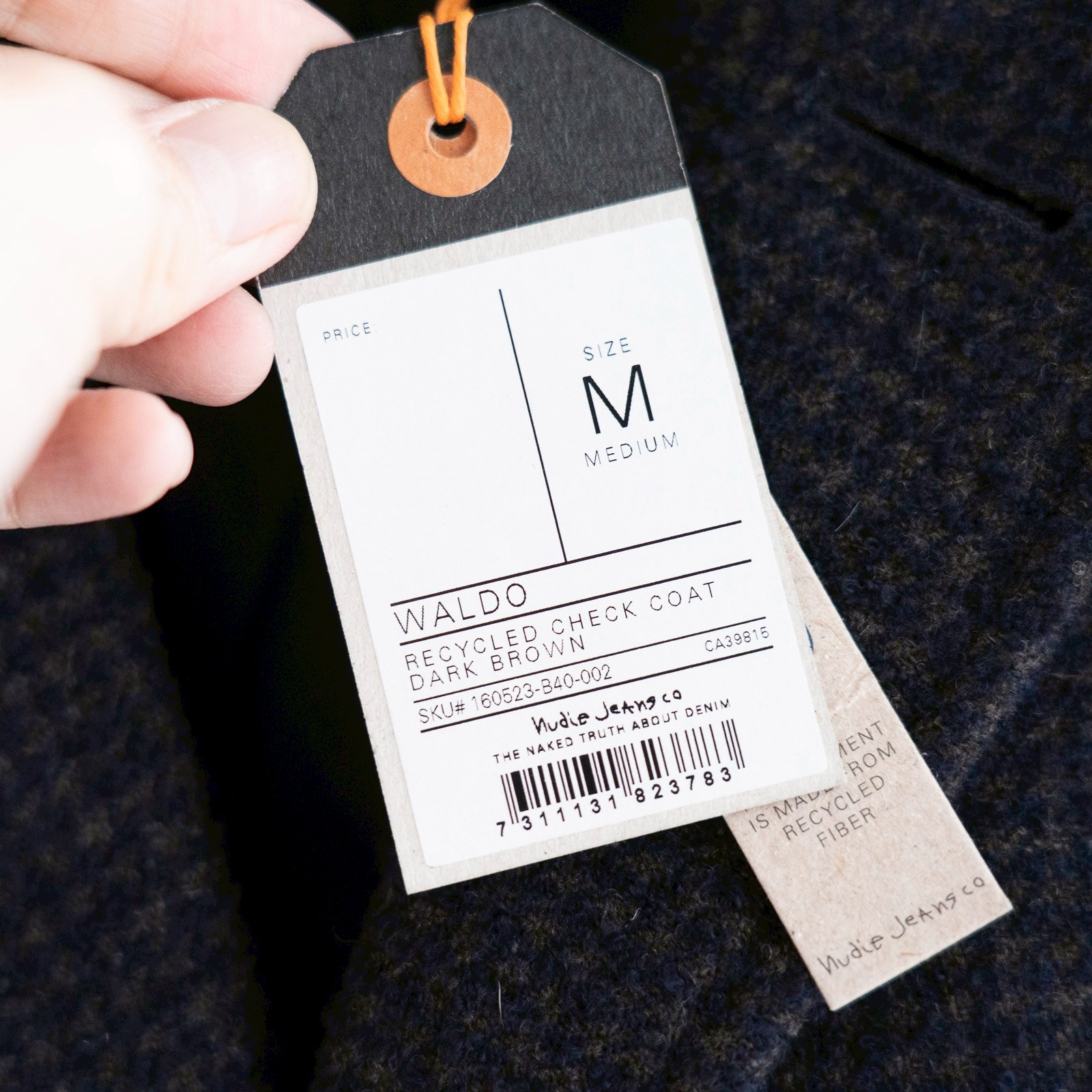 Waldo Recycled Check Coat – Dark Brown