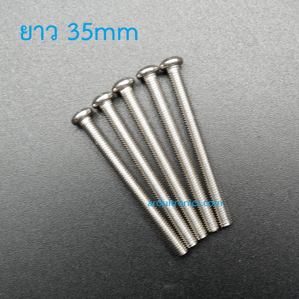 สกรู หัวกลม เกลียว แฉก Stainless Steel Cross Head Screw M3 35mm (5 ตัว)