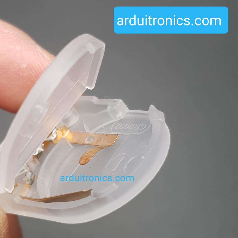 Battery Box รางถ่านกระดุม CR2032 สีใส แบบมีไฟกระพริบ ใส่ได้ 1 ก้อน 3V