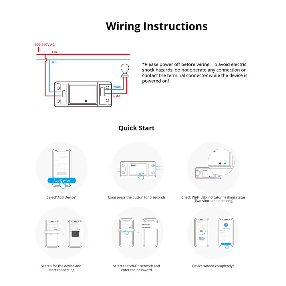 Sonoff BASIC R4 สวิทช์ควบคุมอัจฉริยะ WiFi Switch For Smart Home