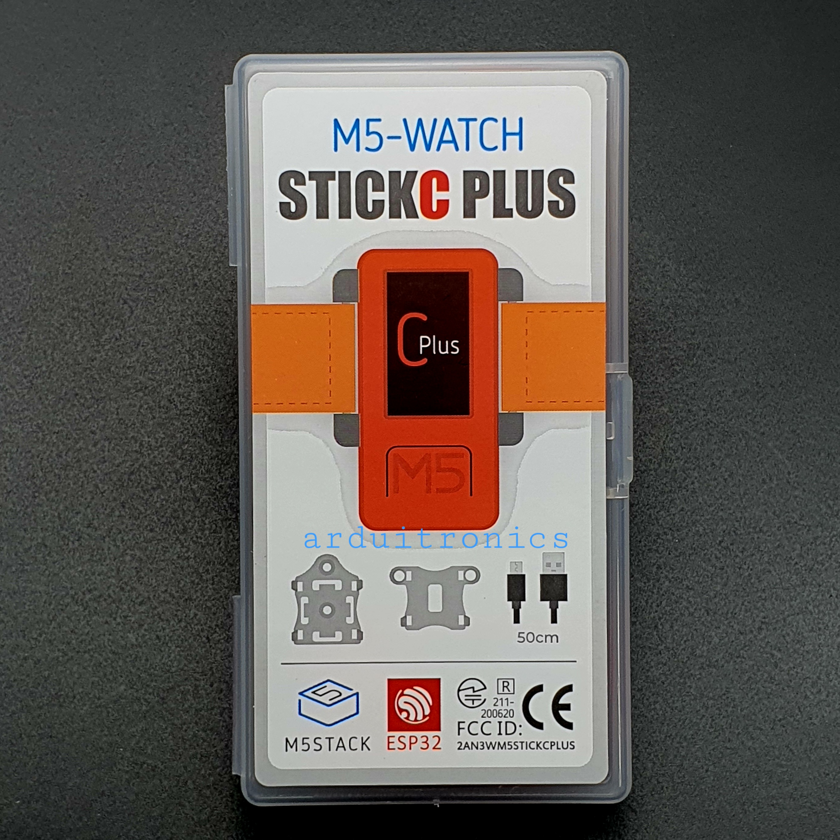 M5Stack M5StickC IoT (Watch) Development Kit + พร้อมสายนาฬิกาและฐานรอง (M5-WATCH STICKC PLUS)